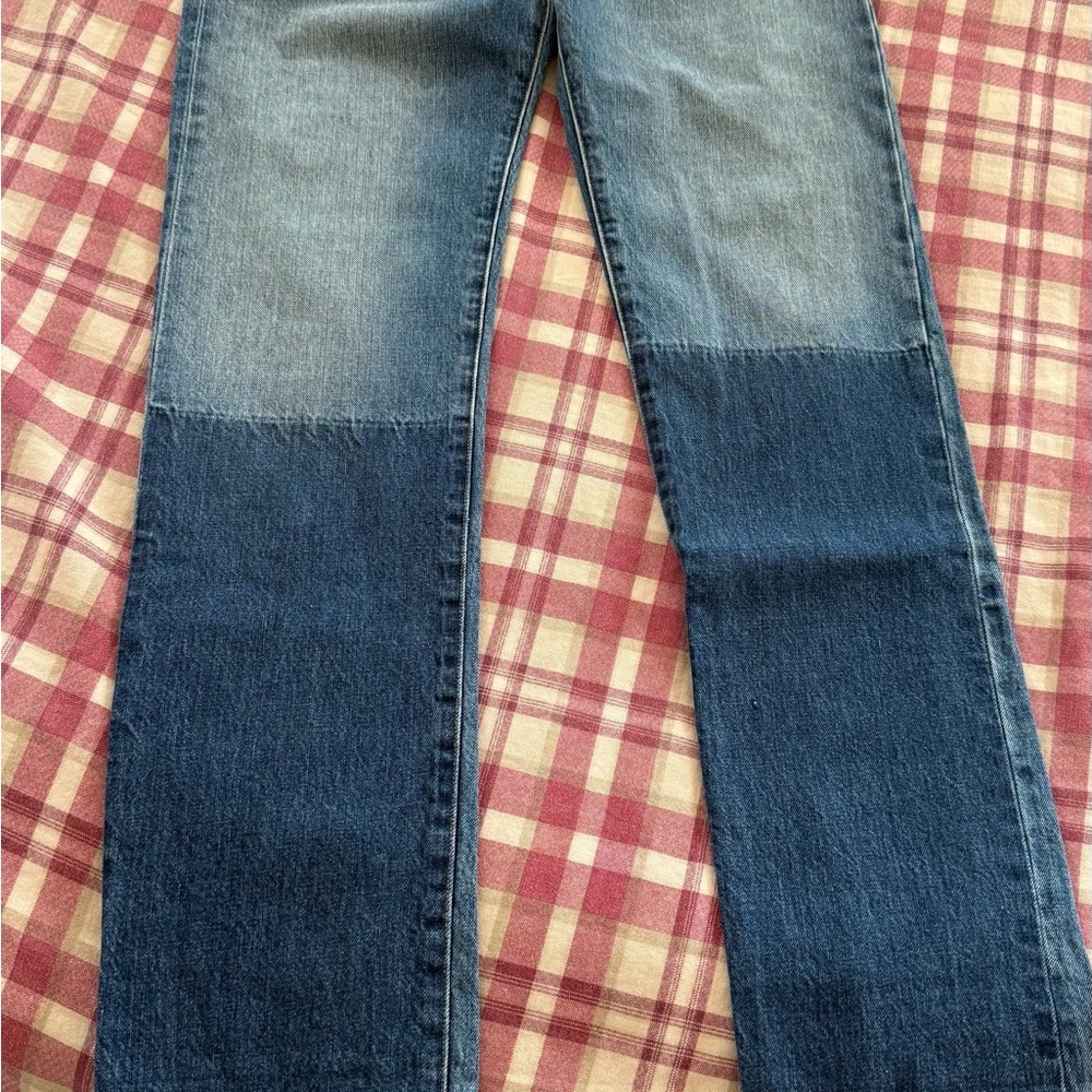 Lucky Brand Women's Two-Tone Blue Straight Leg Jeans